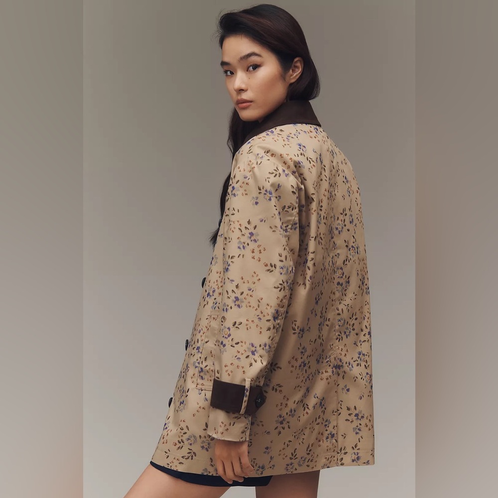 Avec Les Filles Floral Trench Coat Small NWOT $198